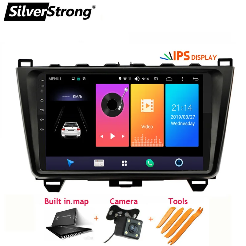 Best SilverStrong Android9.0 9inch 4G Car DVD for Mazda 6 Atenza IPS DSP option Android Radio Car Android GPS Stereo Audio(no DVD) 3