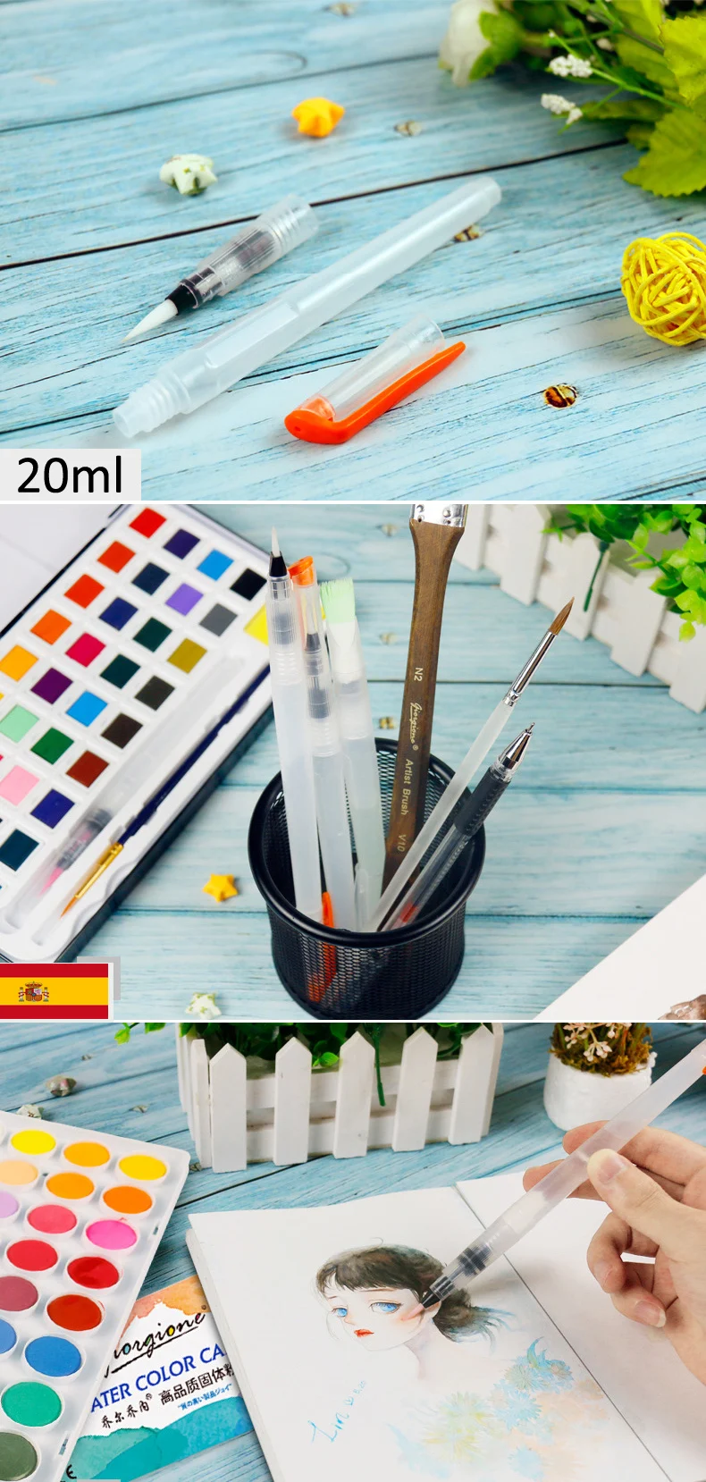 portátil água cor escova lápis macio aquarela