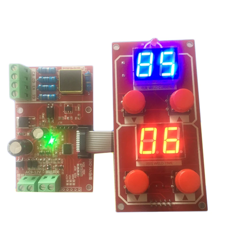 

NY-D05 Spot Welder Machine Controller Control Panel Board 500A Driver SCR Module Adjust Time Current Digital Display 220V/380V