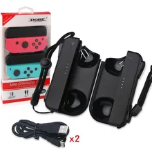 Мини зарядное устройство док-станция для ручка переключателя NS для переключателя N-switch Joy-Con контроллер с кабелем 2 шт