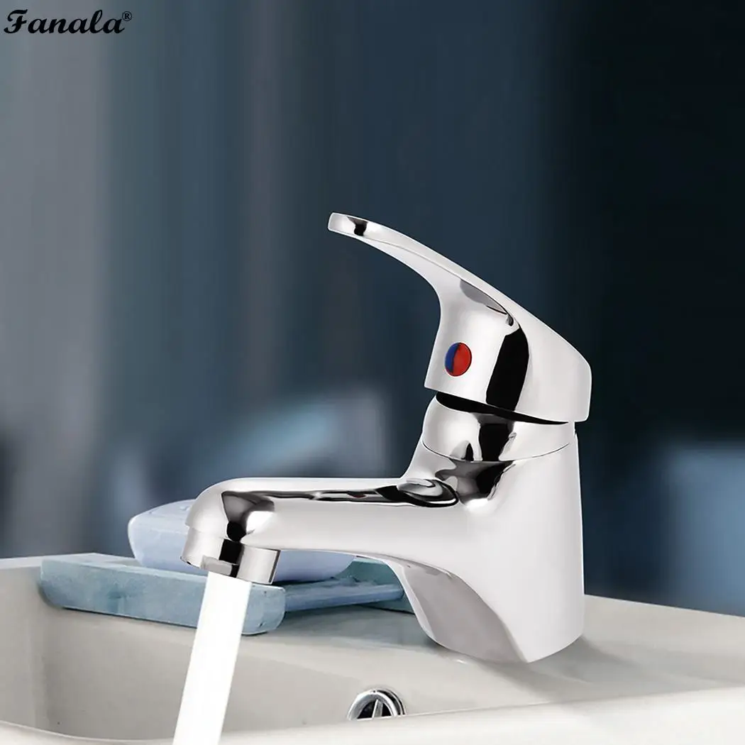 

Bathroom Basin Sink Faucet Chrome Single Handle Kitchen Water Tap Faucet Mixer hot and cold water Chrome Finished