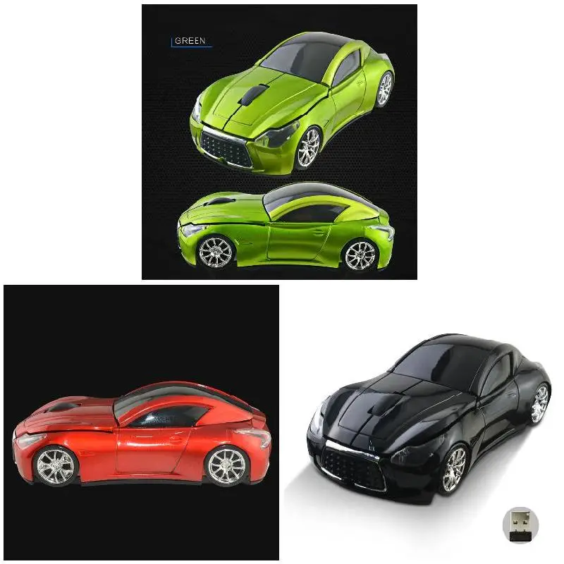 

2.4GHz Wireless Cordless Optical Mouse Car Shape Mice +USB Receiver for PC Laptop XJ66