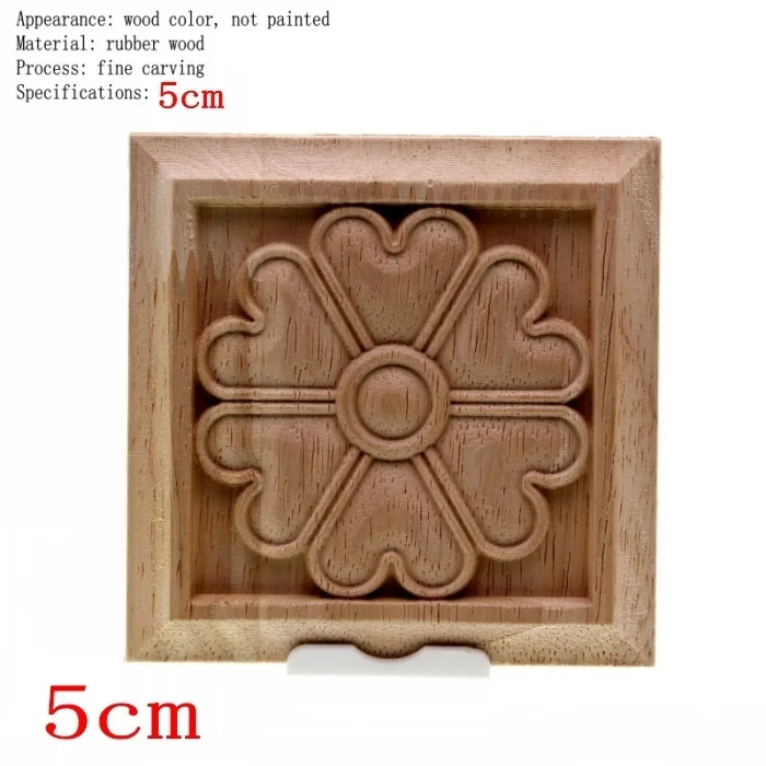 RUNBAZEF Неокрашенная древесина цветная наклейка аппликация мебель квадратная коробка стружки украшения дома аксессуары ремесло Миниатюрный - Цвет: 5cm