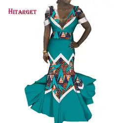Платья в африканском стиле для женщин с глубоким v-образным вырезом и широкими рукавами, платья для вечеринок, свадеб, женское платье в