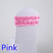 Розовый цвет стул из лайкры sash повязка из спандекса галстук-бабочка для роскошных Свадеб украшения для стульев атлас с розочками стул створки оптом