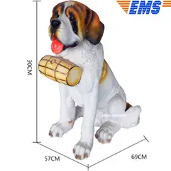 35 "Милый щенок статуя Святой Бернард | ST. Bernard бюст 60CMFull-Length портрет резиновая фигурка героя Коллекционная модель игрушки D420