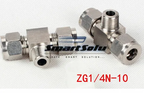 

Free shipping Tee Union Stainless Steel Connector Fitting,ZG1/4N-10 Thread, Homebrew Fitting,Straight terminal fittings