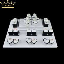 Ювелирные изделия Дисплей белого цвета из искусственной кожи с кольцом-подставкой для влюбленных кольца держатель кольцо браслет стойку Выставка ювелирных изделий Чехол Органайзер чехол