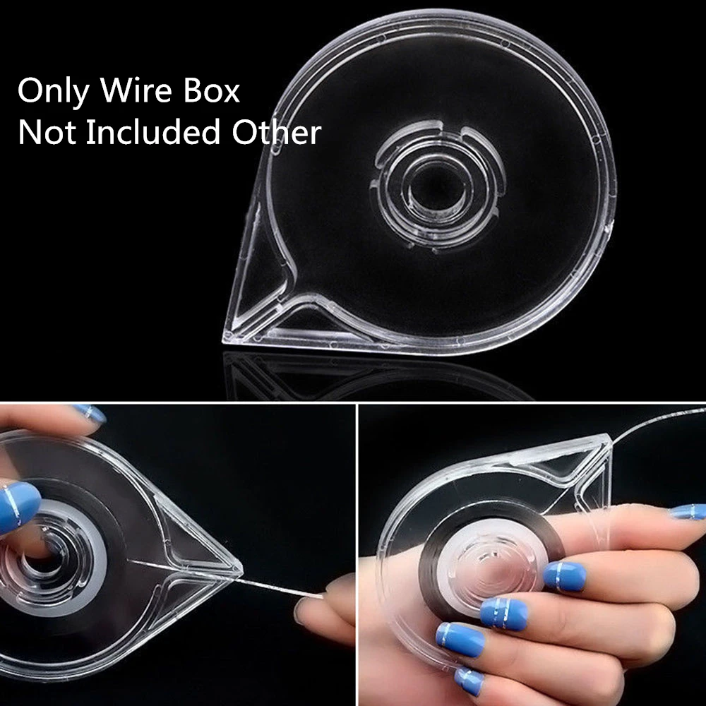 

Gold Silver Wire Empty Box Striping Tape Clear Holder Stickers Roller Cable Box Taker Manicure Tool Box Nail Art Tool wholesale