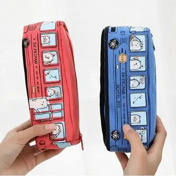 

1Pc Creative Cartoon School Bus Large Capacity Cute Pencil Box Atationery Pouch Kids Gift Office School Pencil case Supplies