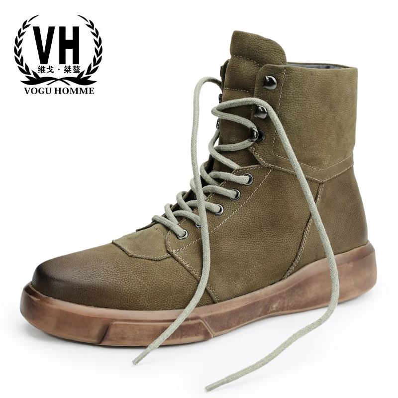 

Men's boots high tide shoes British retro men's martin boots casual fashion tooling boots 2018 new