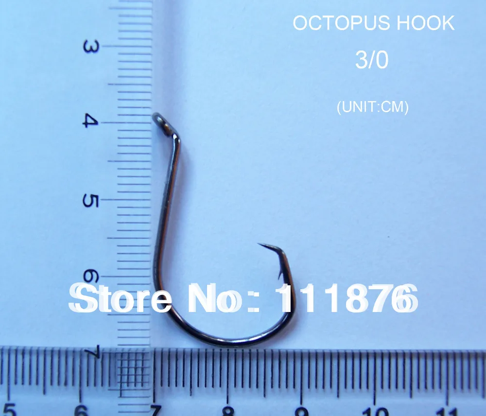 100 XPremium Quality Chemically Sharpened Octopus Hooks in Sizes 3/0