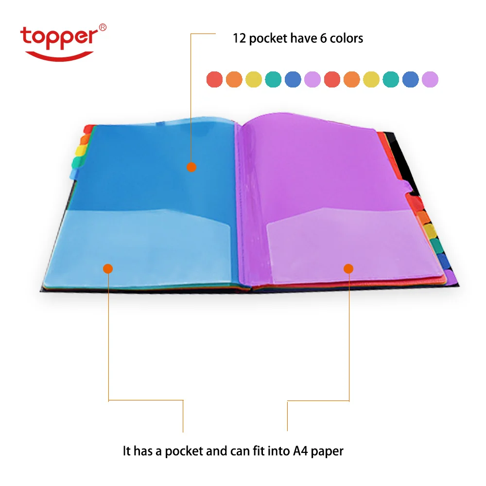 Держатель страниц для 12-цветной страницы брошюры эластичный закрытие папка простой Стиль архива офиса Шул подачи продуктов A4 файл сумка