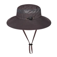 H Панама дышащая Packable складной зонт нейлоновая сетка рабака Солнца кепки с подбородком ремень для женщин мужчин