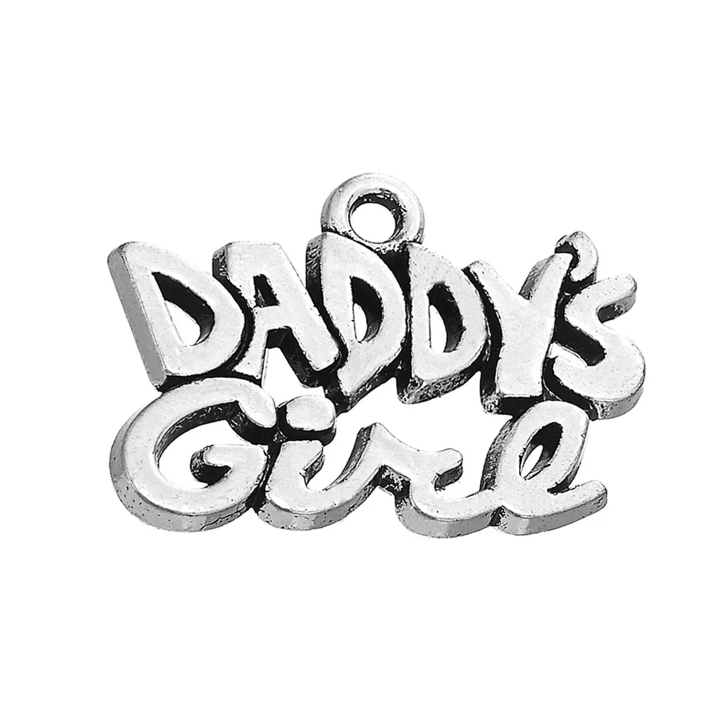 

10pcs Charms Daddy'S Girl 22x16.5mm Antique Silver Pendant Daddy'S Girl Charms For Jewelry Making Jewelry Findings