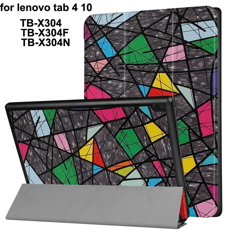

For Lenovo tab4 10 10.1" tb-x304 Smart cover color painted thin case,for lenovo tab 4 10 x304f pu leather flip Cover Bag Shell