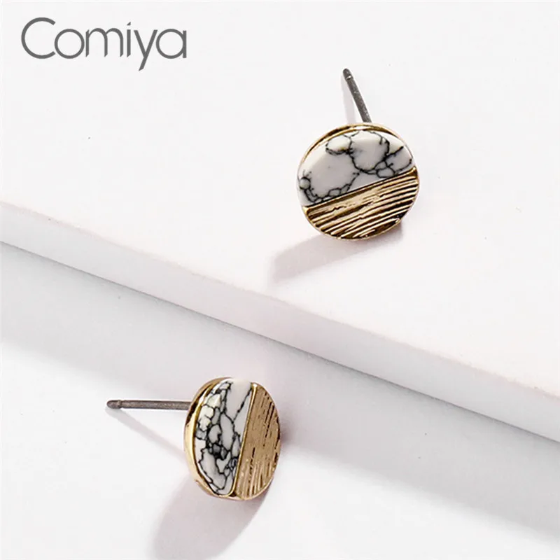 Женские серьги гвоздики Comiya каменные круглые аксессуары Feminino Bijoux Brincos для женщин