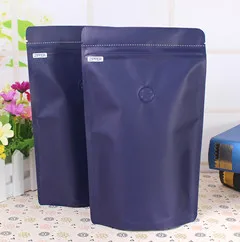 250 грамм емкость закрывающийся ламинирования алюминиевой фольги мешки Ziplock Stand Up Bag зерна кофе упаковки мешка с клапаном - Цвет: navy blue