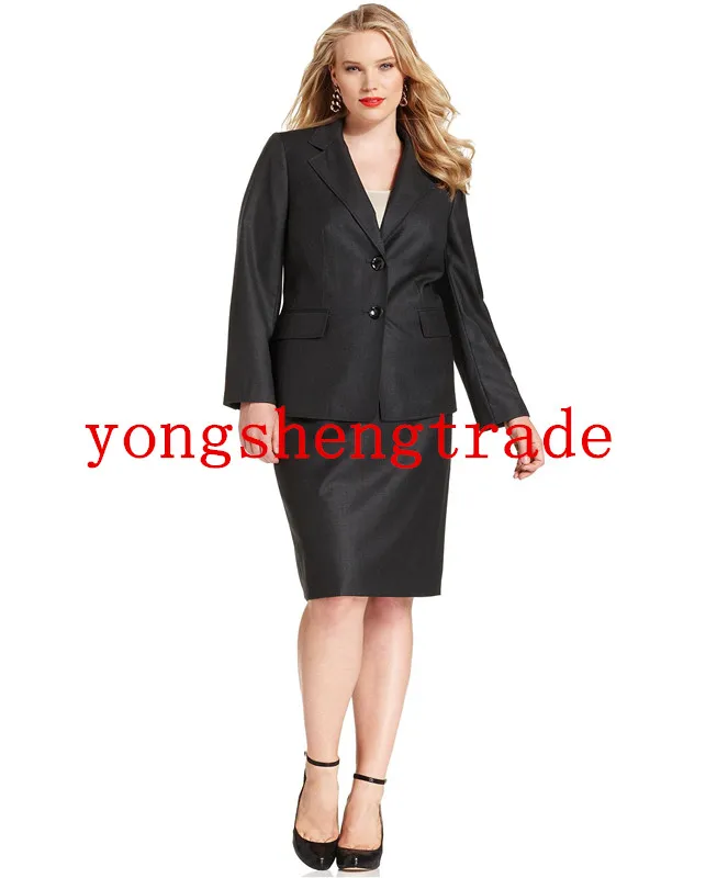 Plus Size Women Suit Custom Made Suit Black Suit Notch Lapel Shoulder