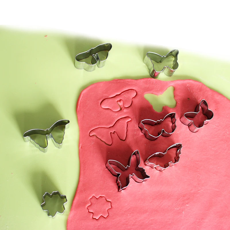 Limited New Metal Cookie Stamp ! 1set Butterfly Suit Stainless Steel