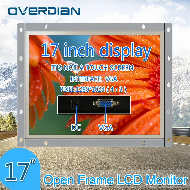

17inch/17" VGA Connector Iron Frame Monitor/Display 1280*1024 Non-Touch Screen Resolution4:3 Open Frame