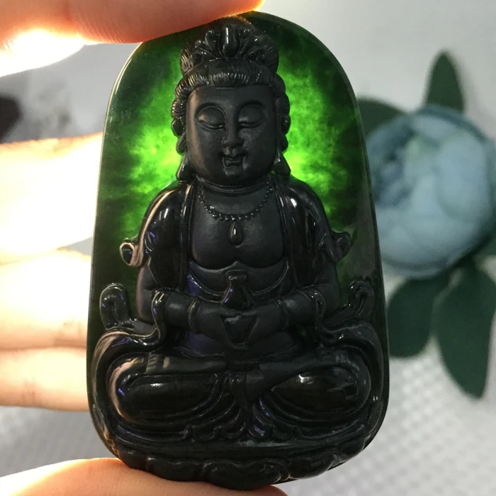 Мексиканский Tsuen Мьянма Богиня Милосердия Подвески Для мужчин и wo Для мужчин из Подвеска из воска виды натуральных yu грузовой yu кулоны с резиновыми полосками продается ювелирных