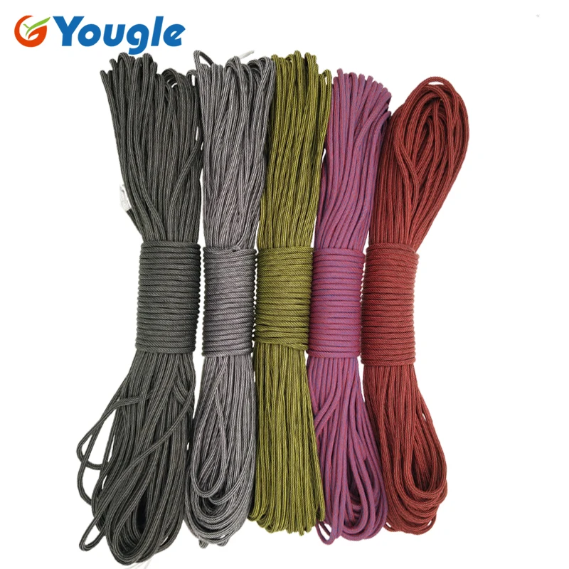 Yougle paracord في 550 المظلة الحبل الحبل حبل مل المواصفات النوع الثالث 7 ستراند 100ft تسلق التخييم بقاء المعدات 165-171