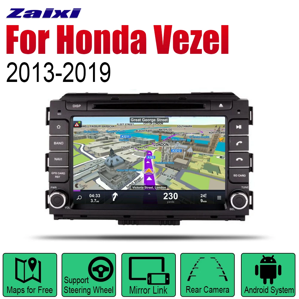 

Auto DVD Player GPS Navigation For Honda Vezel 2013~2019 Car Android Multimedia System Screen Radio Stereo