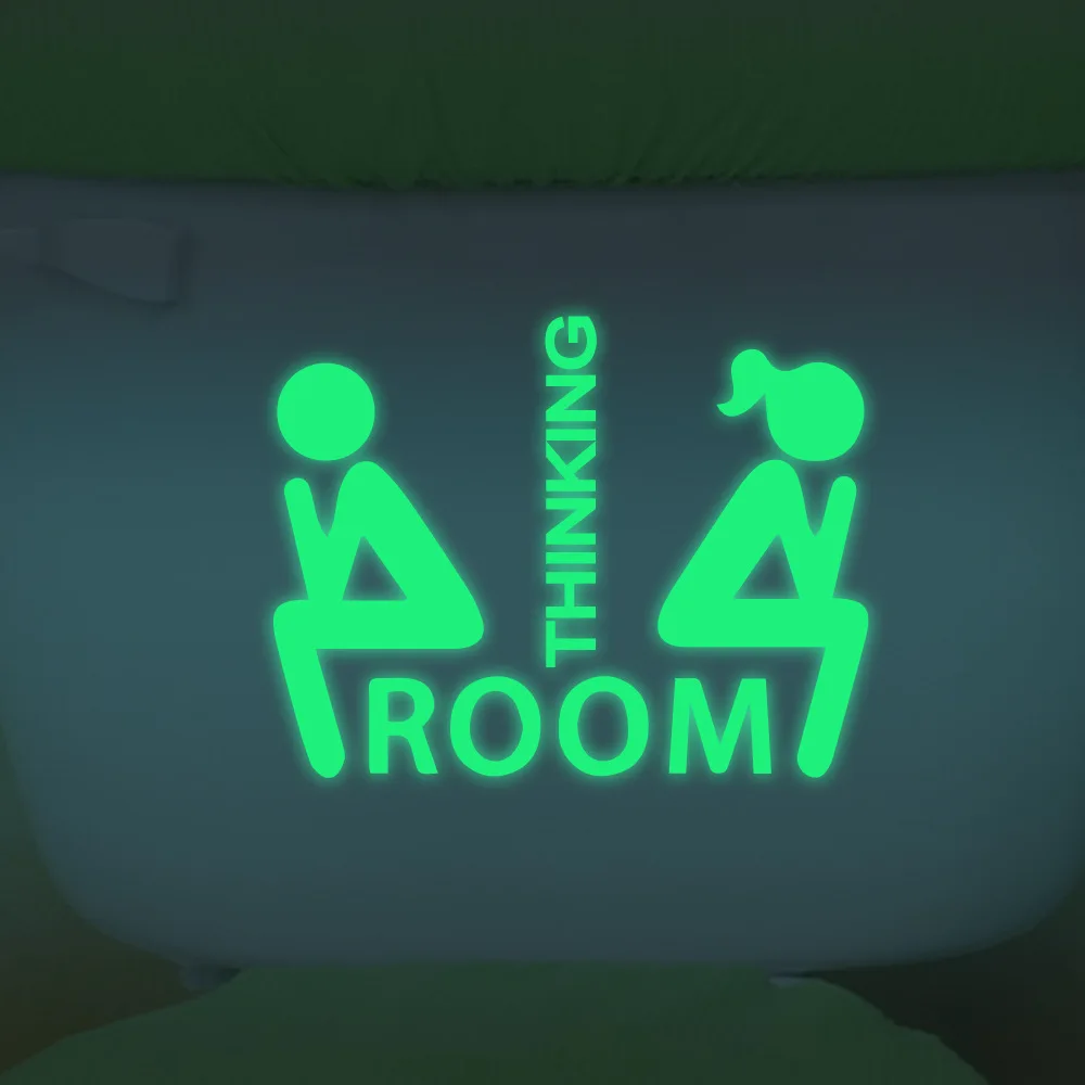 creativo luminoso adesivi murali bagno decorazione porta del bagno vinyl wall art decalcomanie glow in the