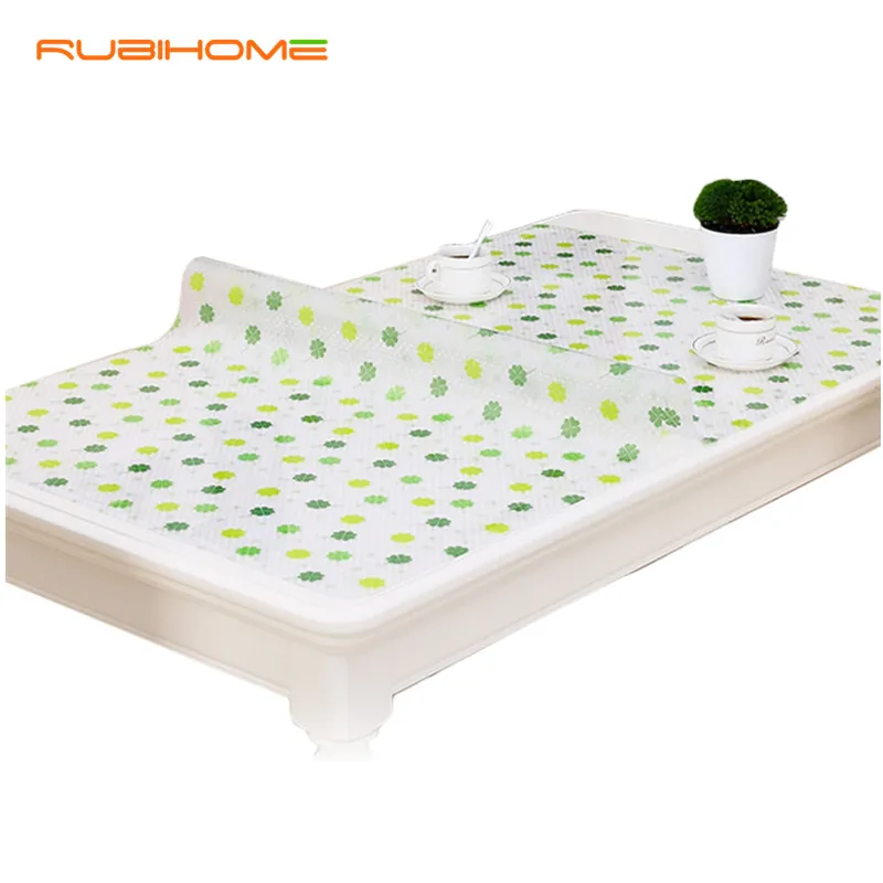 RUBIHOME transparency PVC table cloth flower design waterproof party wedding home kitchen dining placemat pad  thickness 1.0mm