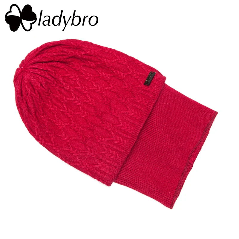 Женская вязаная шапка Ladybro теплая зимняя бини Дамская Шапка 52 56 см|knitted hat|knitted hats for