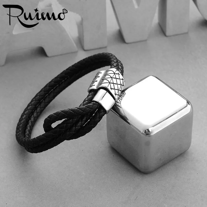 Модные мужские браслеты RUIMO BV из нержавеющей стали 316L регулируемый двойной