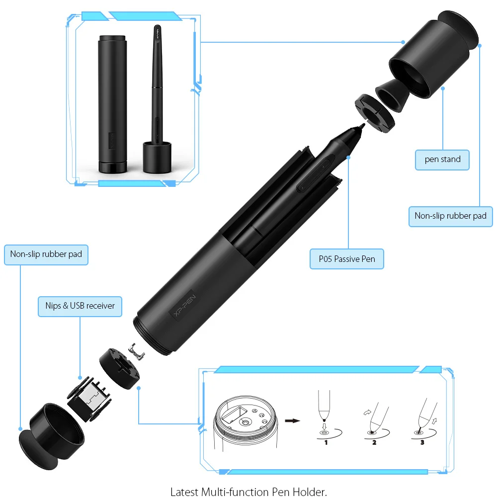 Billig XP Stift Deco 03 Grafiken zeichnung Tablet mit Multi funktion Zifferblatt P05 Batterie freies Stylus (8192 ebenen druck) 6 verknüpfung tasten