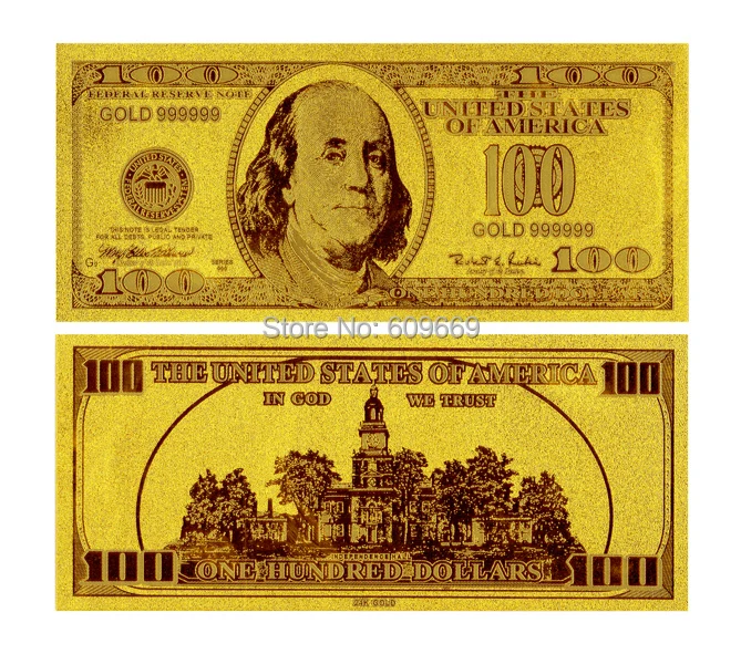 Американская бумага для изготовления денежных знаков деньги Золото Ограниченная серия США$100 банкнот