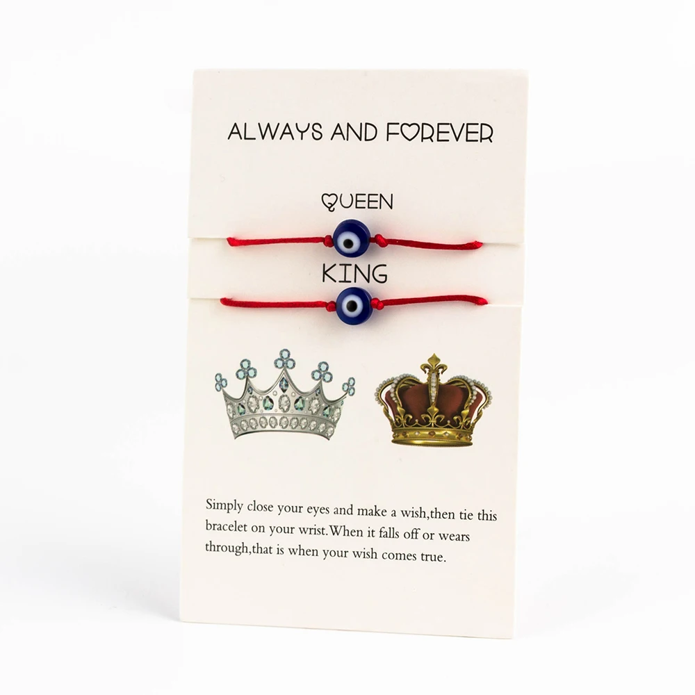 Lucky Eye Blue Evil Eye Charms Bracelet Red String Thread Rope Couple Bracelet Wish Card Jewelry For Women Men Adjustable CN219 Lucky Eye Blue Evil Eye Charms Bracelet Red String Thread Rope Couple Bracelet Wish Card Jewelry For Women Men Adjustable CN219