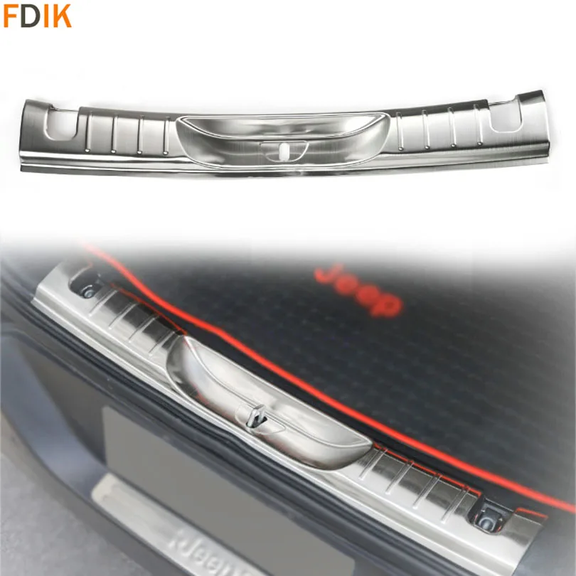 

Silver Stainless Steel Rear Trunk Inner Bumper Guard Sill Plate Cover Trim for Jeep Cherokee 2014 2015 2016