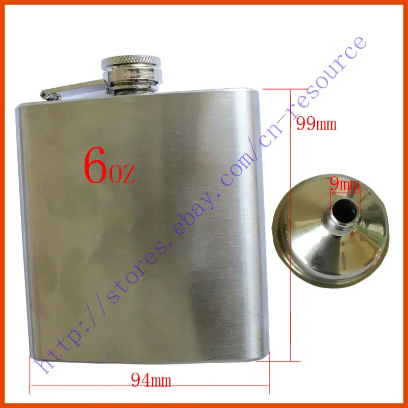New Stainless Steel Hip Liquor Alcohol Flask+Funnel Cap 6ozin Hip