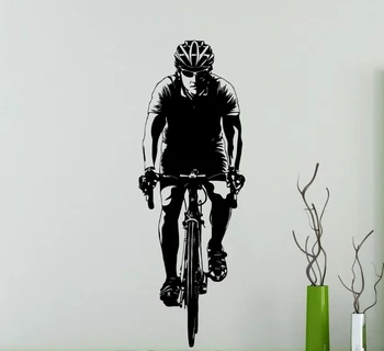 

Cyclist Bicyclist Bicycle Wall Sticker Cycling Sport Vinyl Decal Home Any Room Interior Art Decor Dorm Studio Club Art Mural