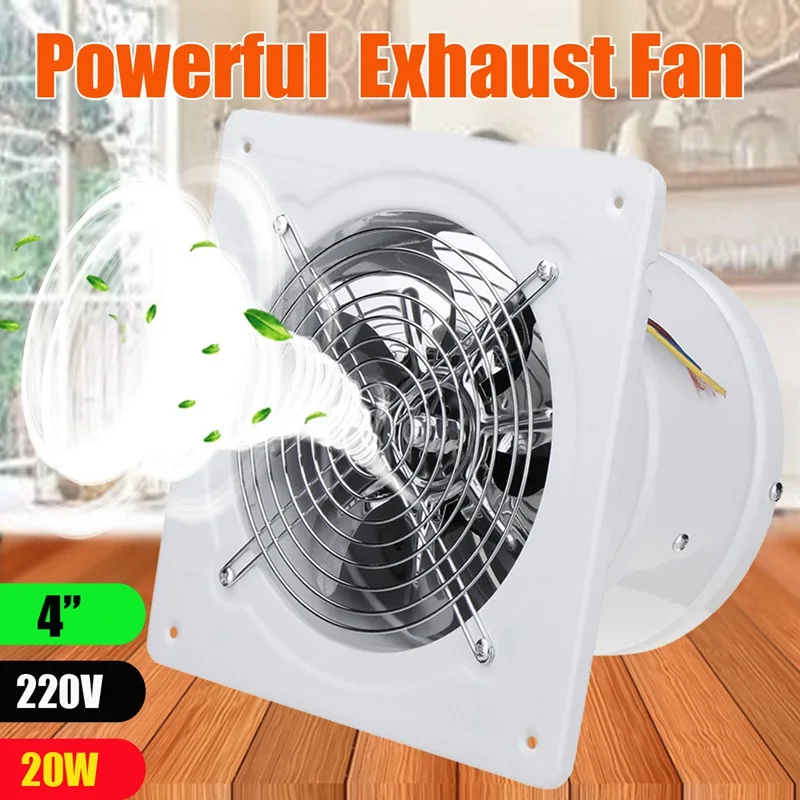 Comprar Warmtoo 4 pulgadas 20 W 220 V blanco de alta velocidad ventilador de escape de cocina de baño Conducto de ventilador de escape ventilador de refrigeración de limpieza de aire