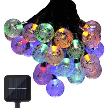 

Tomshine Solar Power30 LEDs RGBY RGB Solar String Crystal Ball Lights 8 Modes Globe String Lamp Christmas Holiday Home Decor