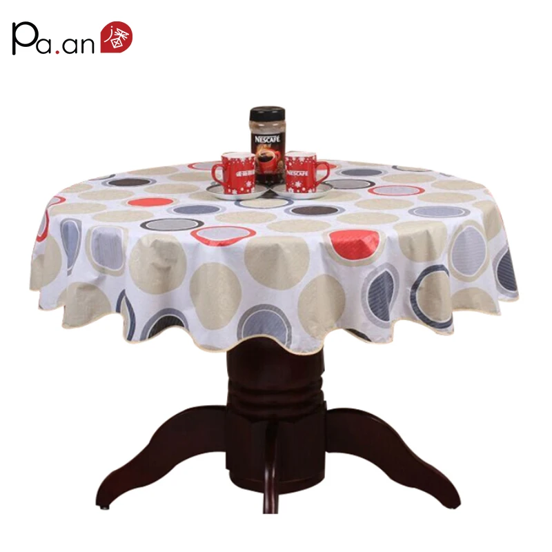  Pastoral Plastic Round Tablecloth PVC Oil Proof Waterproof Romantic Florals Printed Table Cover Wed