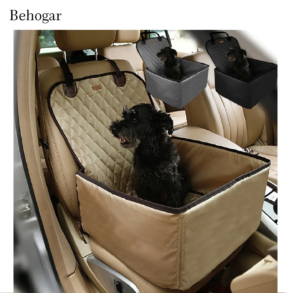

Behogar 2 in 1 Pet Carrier Bucket Basket Waterproof Single Pet Dog Car Carrier Bag Car Seat Cover Protector Front Seat Car Mat