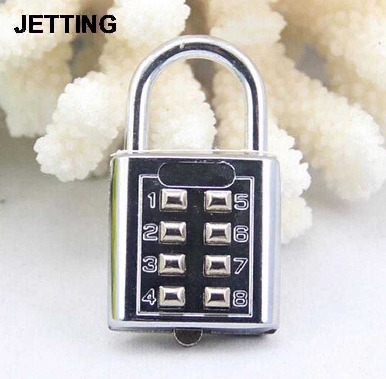 

1PCS High Quality New Style 4 Digit Push Button Combination Padlock Silver Number Luggage Travel Code Lock Travel Accessories