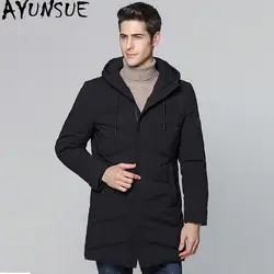 AYUNSUE, мужская куртка на утином пуху, длинное зимнее пальто, мужское толстое повседневное пальто с капюшоном, мужские куртки, парки, 2019 Abrigo