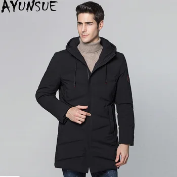 

AYUNSUE Men's Duck Down Jacket Long Winter Coat Men Hooded Thick Casual Coat Men's Jackets Parkas 2020 Abrigo Hombre KJ560