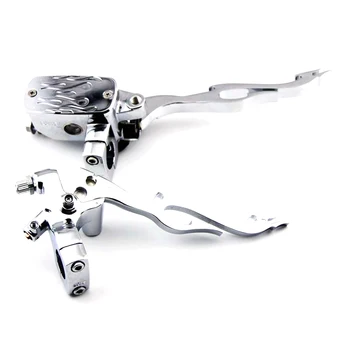 

Chrome Flame Motorcycle CNC Aluminum 7/8" 1" Handlebar Control Reservoir Brake Clutch Levers For Yamaha V Star Road Star Suzuki