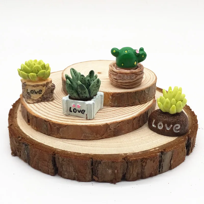 

4pcs Succulents Flower Plants Mini Bonsai Miniature Fairy Garden Home Decoration Craft Micro Landscaping Decor DIY Accessories