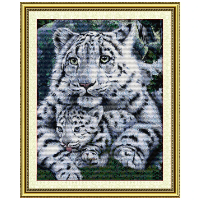 Tiger Care Patterns Counted Cross Stitch Set DIY 11CT 14CT 16CT Stamped DMC Cross-stitch Kit Embroidery Needlework Home Decor