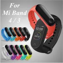 Mi Band 4 3 силиконовый однотонный ремешок для xiaomi mi band 4 3 сменный браслет на запястье ремешки mi band 4 mi Band 3 ремешки