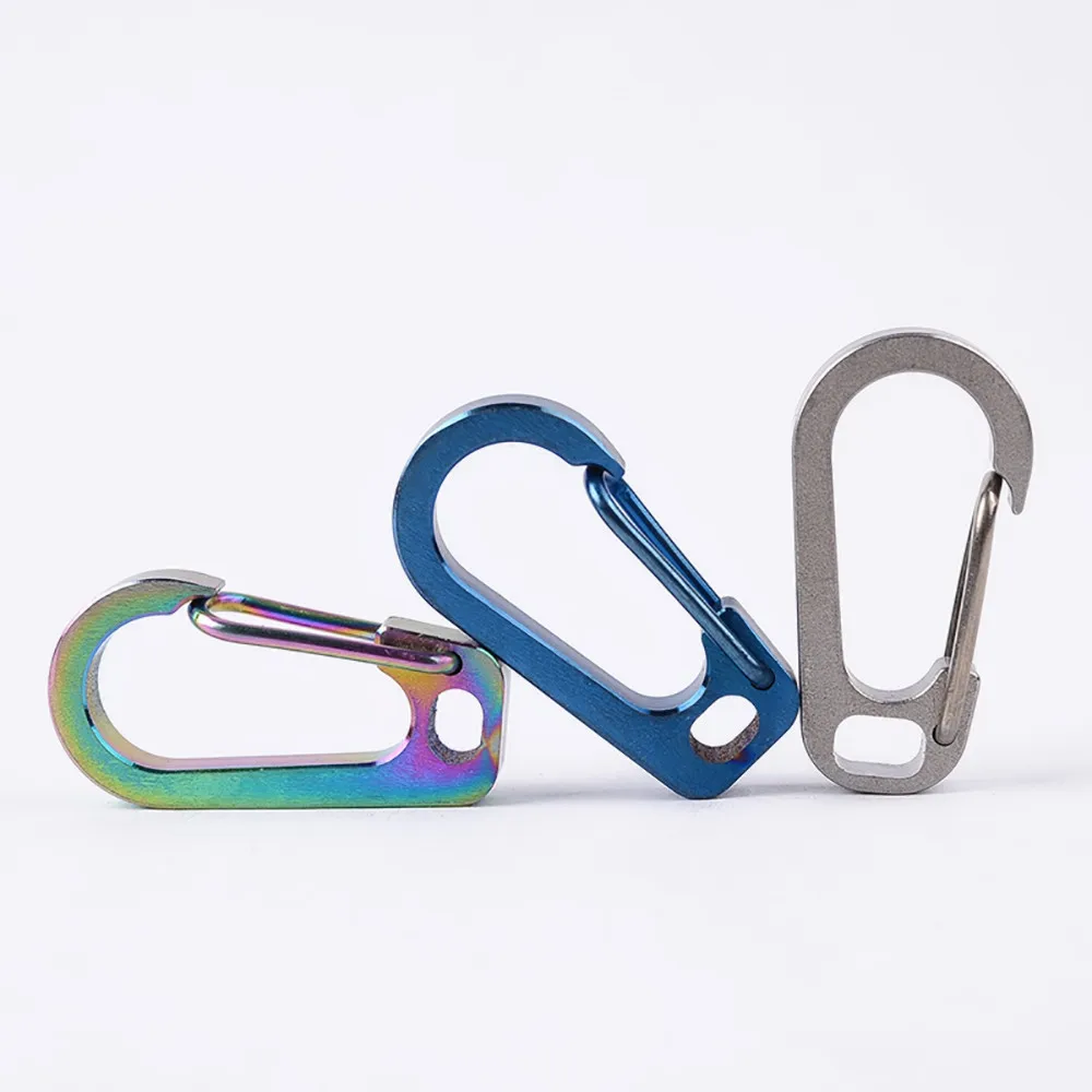 

Titanium Alloy Carabiner Keychain Buckle Hanger Carabiner Keyring Holder Camping Tool Gear Quick Release Clip Buckles #YL5